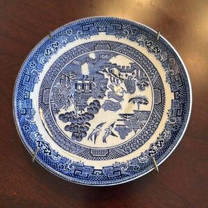 Johnson Bros. Made in England Blue Willow Saucers - Set of 6-3 include Hangers